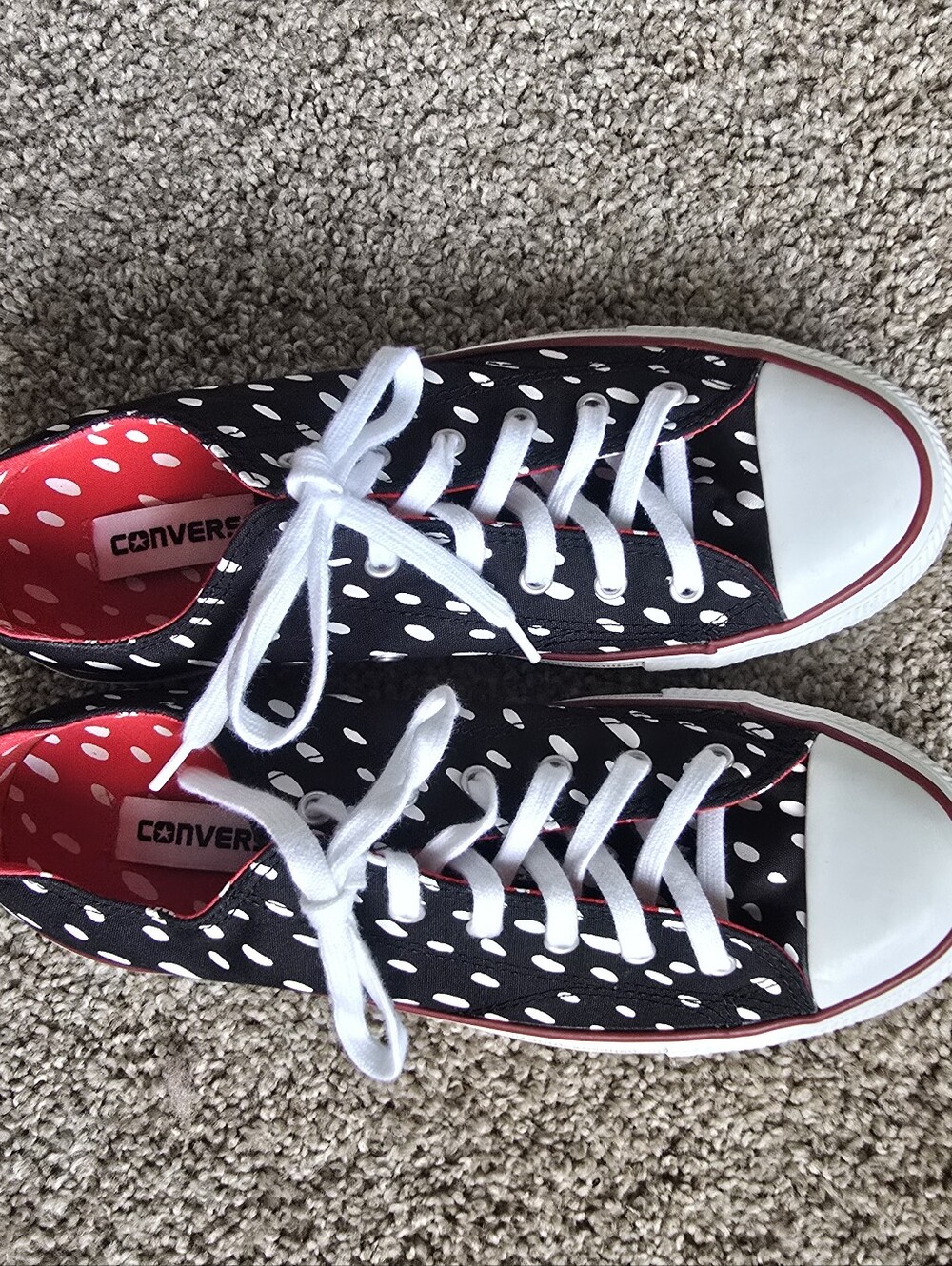 Converse X Marimekko Black and Red Polka Dot Low-Top Sneakers